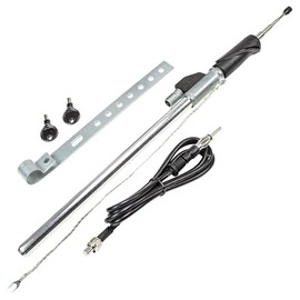 tomzz Audio 1057-003 Mudguard Telescopic Antenna Compatible with VW Golf 3 III Vento Chrome-Plated 1.5 m Cable Length Approx. 65 cm DIN Connection