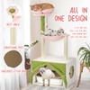 HOMBYS Flower Cat Tree with Litter Box 46 Inch Cattree