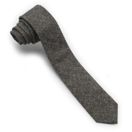 Ruth&Boaz Men's Wool Blend Skinny Necktie Tie (Tweed Black)