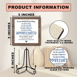 Funny Office Desk Decor, Appreciated Wooden Sign with Stand, Birthday Christmas Thank You Gifts for Women Men Leader Boss Mentor Coworkers, Cute Cool Desk Accessories for Home Office-B13