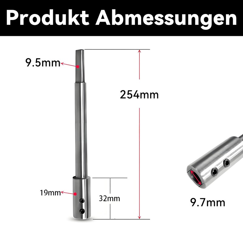 Bamyli 254 mm Drill Bit Extension for Forstner Drills, 3/8