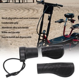 Left Electric Throttle 22.2mm, Bikes Throttle Grip, Non-Slip Half Twist Throttle Handle Waterproof, Waterproof Speed Throttle Handlebar for Bafang BBS02 BBSHD Mid Motors Conversion Kit Accessories