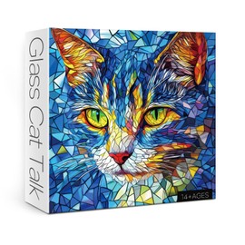 Stained Glass Cat Painting Jigsaw Puzzle 1000 Piece for Adult, Art Colorful Beautiful Animal Jigsaw Puzzles, Funny Gradient Kitty Aesthetic Puzzle