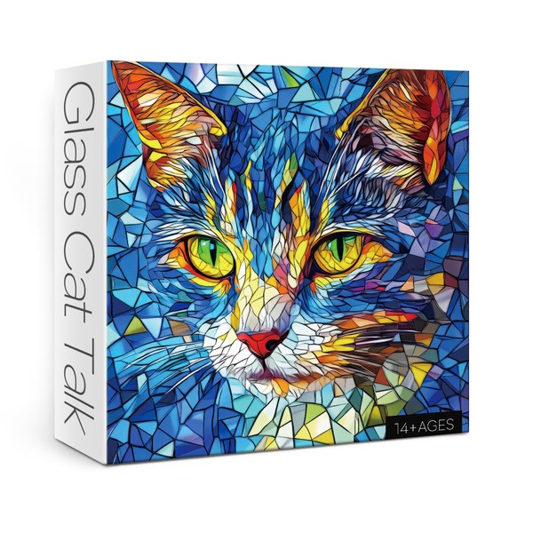 Stained Glass Cat Painting Jigsaw Puzzle 1000 Piece for Adult,