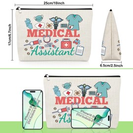 Medical Assistant Gifts Makeup Bag Medical Assistant Thank You Gifts for Women Coworker Friend Graduation Present for Nurse RN Nursing Graduation Cosmetic Bag Christmas Birthday Present Travel Pouch