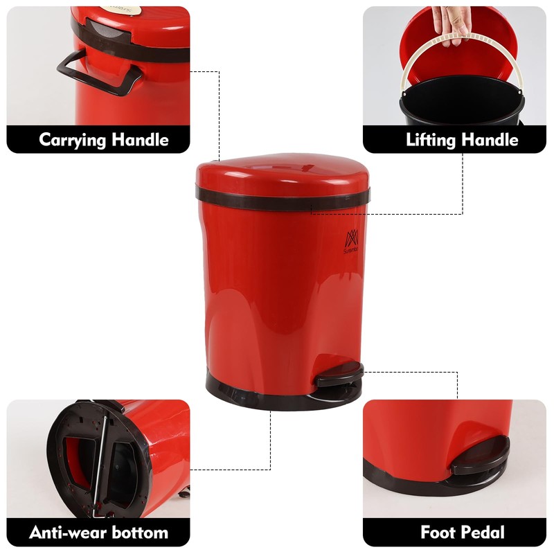 Cand 10 L Step Pedal Trash Can, Plastic Garbage Can