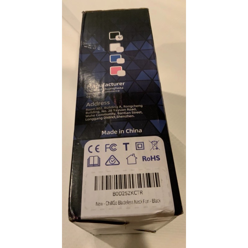 ChillGo Portable Foldable Neck Fan, Style# F051, Color Black
