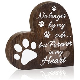 Yalikop Pet Memorial Gifts, Heart Shaped Dog Memorial Gifts Sympathy Pet Memorial Gifts Dog or Cat Remembrance Gifts with Sympathy Pet Tribute Keepsake Beautiful Bereavement Gift (Dark Brown)