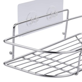 LAIGOO 8 Pcs Replacement Corner Shower Caddy Adhesive Hook Stickers, No Drilling Wall Hooks Adhesive Strips for Bathroom Shelves