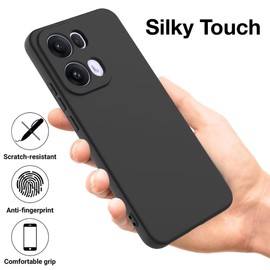 MEZON Ultra Slim Case for Oppo Reno13 Pro 5G – Premium Black Back Case – Shock Absorption, Wireless Charging Compatible (Oppo Reno13 Pro 5G, Gel Black)