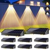 Brizled Solar Fence Lights Outdoor, 8 Pack 2700/4500/6500K 6 Modes