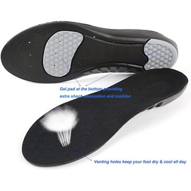 Shoes Inserts for Men and Women, Kids, Providing Arch Support, Cushion and Shock Absorption, Relieve Foot Pain (Black, L)