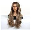 Peluca De Cabello Largo Rizado Dorado Fibra Natura