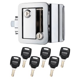 Naissian Lock, RV Camper Door - Universal Security Deadbolt Lock with Handle, Chrome, Pack of 1 + 6 Keys Alike