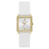 GUESS Factory Gold-Tone and White Square Analog Watch