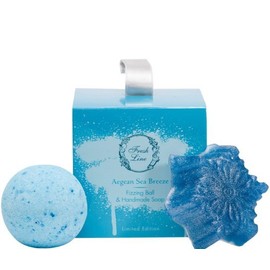 Fresh Line Xmas Set Aegean Sea Breeze Fizzing Ball, 120gr & Handmade Soap, 100gr
