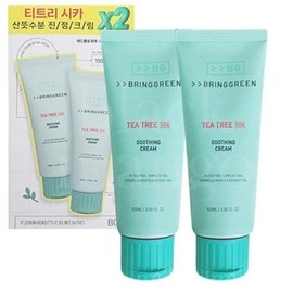 Bring Green 브링그린 티트리시카수딩크림플러스 100ml+100ml 더블기획 (AD) Bring Green Tea Tree Cica Soothing Cream Plus 100ml + 100ml Double Package (AD)