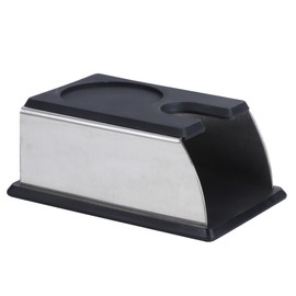 NonSlip Stainless Steel Coffee Tamper Stand Holder Tamping Mat Coffee Machine Accessory(Black )
