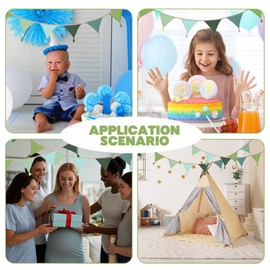 Bunting Banner, Triangle Pennant Banner Flags with Tassel 10 Flags Hanging Vintage Fabric Bunting for Wedding Birthday Baby Shower Anniversary.-