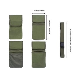 TopHomer Gardening Tool Belt Bag Garden Tool Pouch Large Capacity Waterproof Organizer Hanging Pouch with Adjustable Waist Belt for Storing Planting, Pruning, Transplanting Tools(Green)