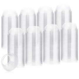 400 Packs Clear 98 mm Dome Lids Wide Hole Plastic Cold Cup Lids Disposable Clear Dome Cap for 16-24 oz Plastic Cups
