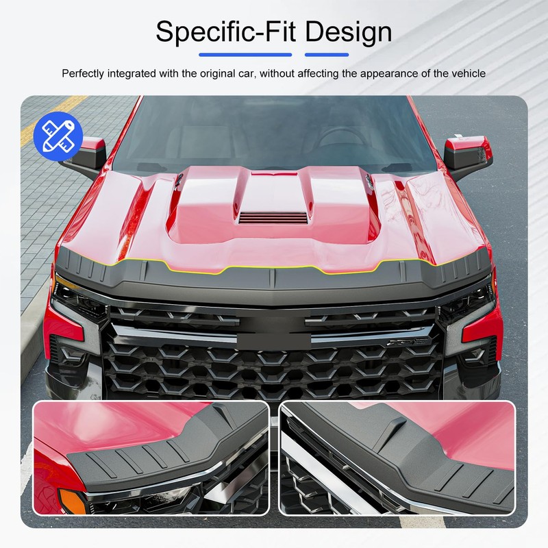 CZmenghe Hood Deflector Compatible with 2019-2026 Chevy Silverado 1500 Hood