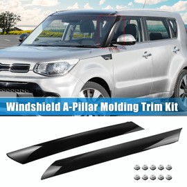 X AUTOHAUX Pair Windshield A-Pillar Trim Panel for Kia Soul 2010-2013 Driver and Passenger Outer Side Replaces 861802K500 861702K500 Front Left and Right