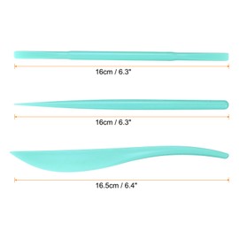 sourcing map 3pcs Plastic Clay Tools Double-Headed Crafts Modeling kit Clay Sculpting Tools Pottery Carving for Shaping Cutting Decoration Embossing Light Green