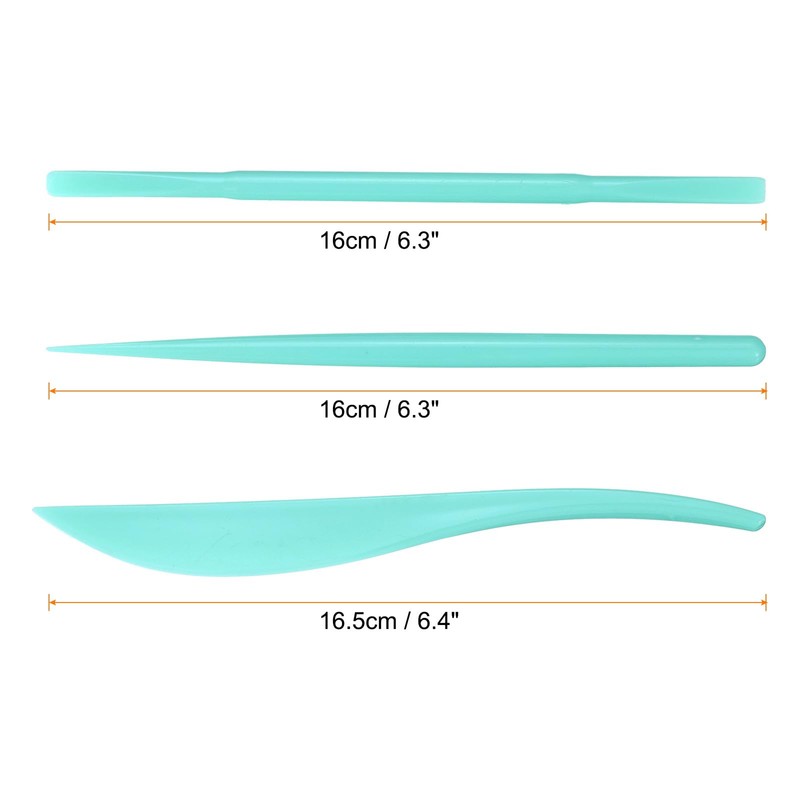 sourcing map 3pcs Plastic Clay Tools Double-Headed Crafts Modeling kit