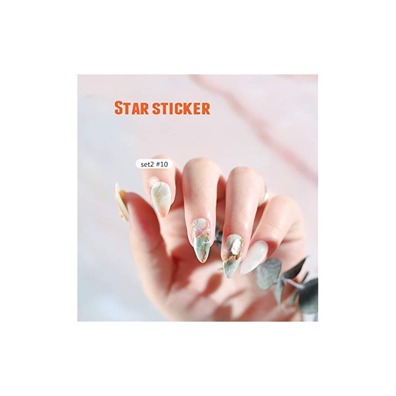 10 Stickers Laser Galaxy Starry Sky Nail Foil Nail Decor