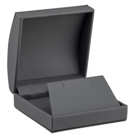 ALLUREPACK Dome-Shape Leather Large Earring/Pendant/Necklace Box for Men & Women - Gift Box with Cream Ribbon