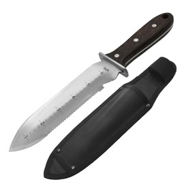 MFBJXC Hori Hori Garden Knife Heavy Duty Stainless Steel Gardening Knife Tool with Oxford Sheath for Weeding Digging Cutting and Planting