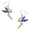 DianaL Boutique Tinkerbell Fairy Earrings Purple Crystal Wings Gift Boxed