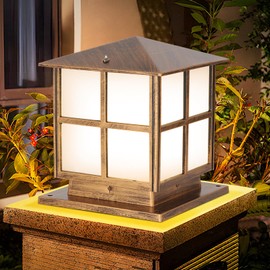 SLAWA Outdoor Post Lights Fixture, Modern Yard Entry Outdoor Column Lights with Aluminum Housing, Patio Pillar Lights Outdoor with Tempered Glass, IP65 Waterproof