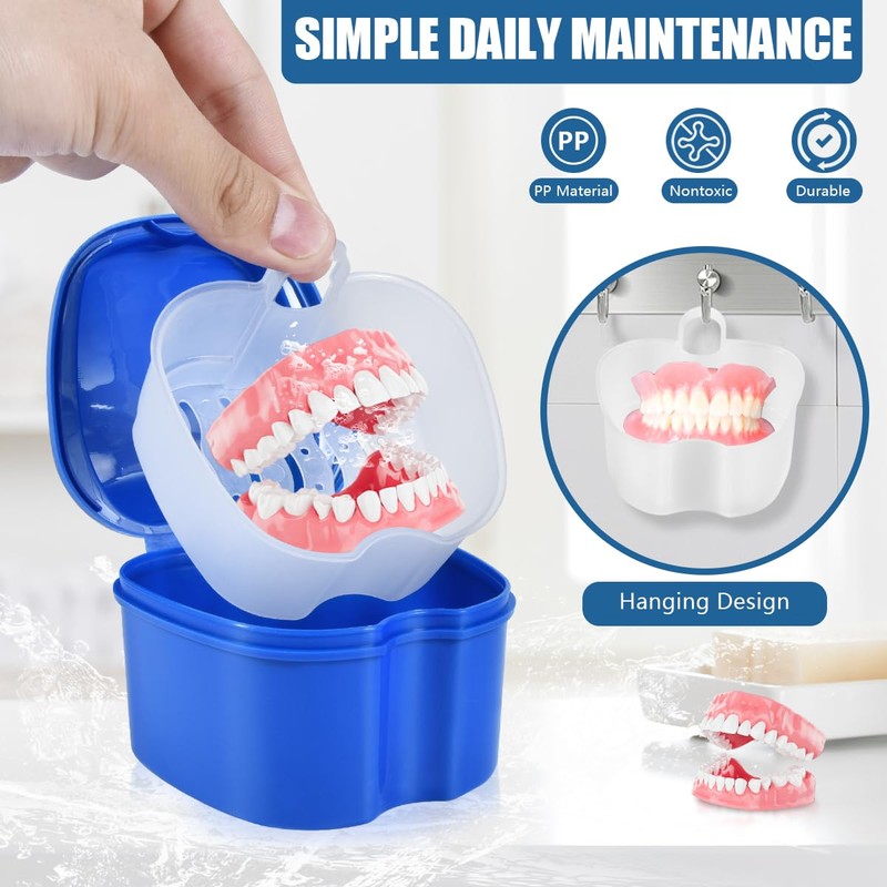 KISEER KISEER 3 Pack Colors Denture Bath Case Cup Box