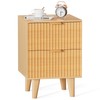 Urban Deco Fluted Nightstand with Storage, Mid Century Modern Nightstand,