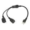 Extension Y Splitter Power Cord 3 Pin 1 to 2