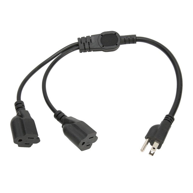 Extension Y Splitter Power Cord 3 Pin 1 to 2