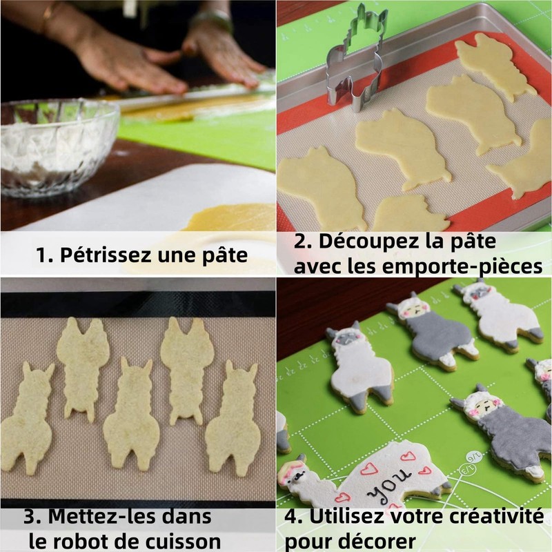 Cute Alpaca Cookie Molds Set 3 Sets Stainless Steel Pancake