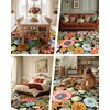 RELEANY Area Rugs 9x12 Floral Rug, Washable Botanical Flower Carpet,