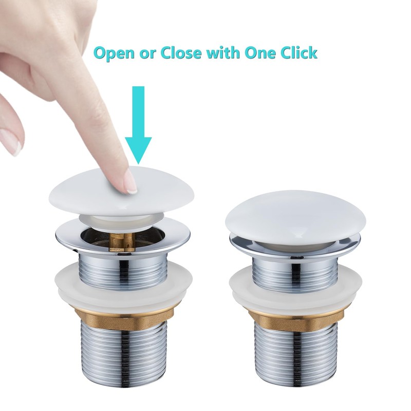 Ulytid Ceramic Pop Up Valve Drain Fitting for Washbasin, Universal
