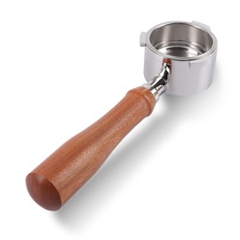 Portafiltro sin fondo de 51 mm, 3 orejas solo para Delonghi Dedica EC680/EC685/EC785/EC820/EC850/EC860 | con cesta de filtro y mango de madera