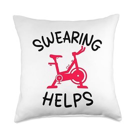Spin Class Gang Merch Spinning Class Indoor Rhythm Cycling Workout Stationary Bike Throw Pillow, 18x18, Multicolor