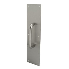 Prime-Line J 4643 4 x 16 In. Stainless Steel, Round Handle Door Pull Plate (Single Pack)