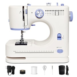 Beginner-Friendly Mini Sewing Machine with 12 Built-in Stitches, Sewing Machine with Foot Pedal, Portable, High-Low Speeds, Perfect for Sewing Enthusiasts