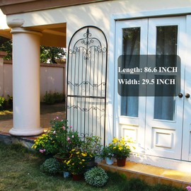 SCENDOR Garden Trellis for Climbing Plants 86.6" H x 29.5" W Tall Garden Trellis Wrought Iron Heavy Scroll Metal Decoration Lawn Patio for Rose Clematis Ivy Weather Resistant