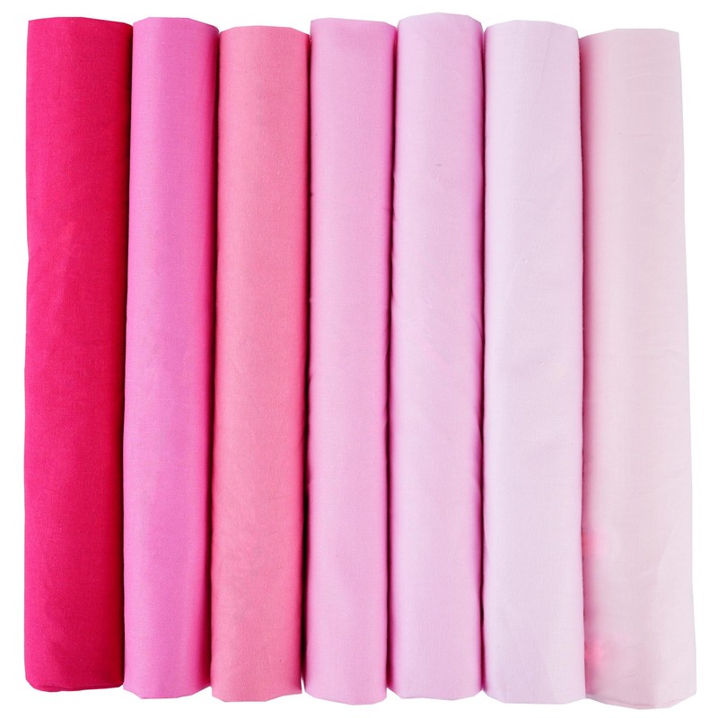 7 Pieces Solid Color Square Twill Cotton Fabric 10cm Quarter