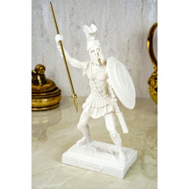 Kremers Schatzkiste Alabaster Leonidas King of Sparta Figurine Sculpture 20 cm White