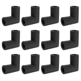 Rebower 12pcs Elbow Insulation Foam Tube Connector 22x42mm Heat Preservation Elbow Foam Pipes [for Tubing Outdoor Water Pipe Protection] - Black