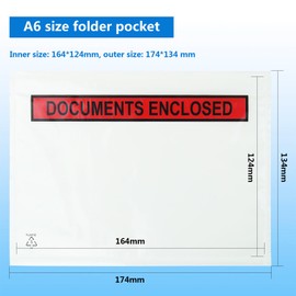 PACK4YA A6 Document Enclosed Wallets 164 x 124 mm Peel and Seal Envelopes for Invoices, Packing Lists or Notes, Self Seal Packaging Packing Shipping Postage Pouches Bags (Pack of 100)